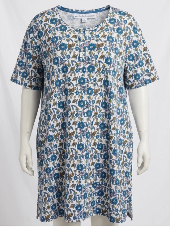 Vera Bradley Other - Vera Bradley 2X Jersey Knit Cotton Blue Floral Sleep Shirt